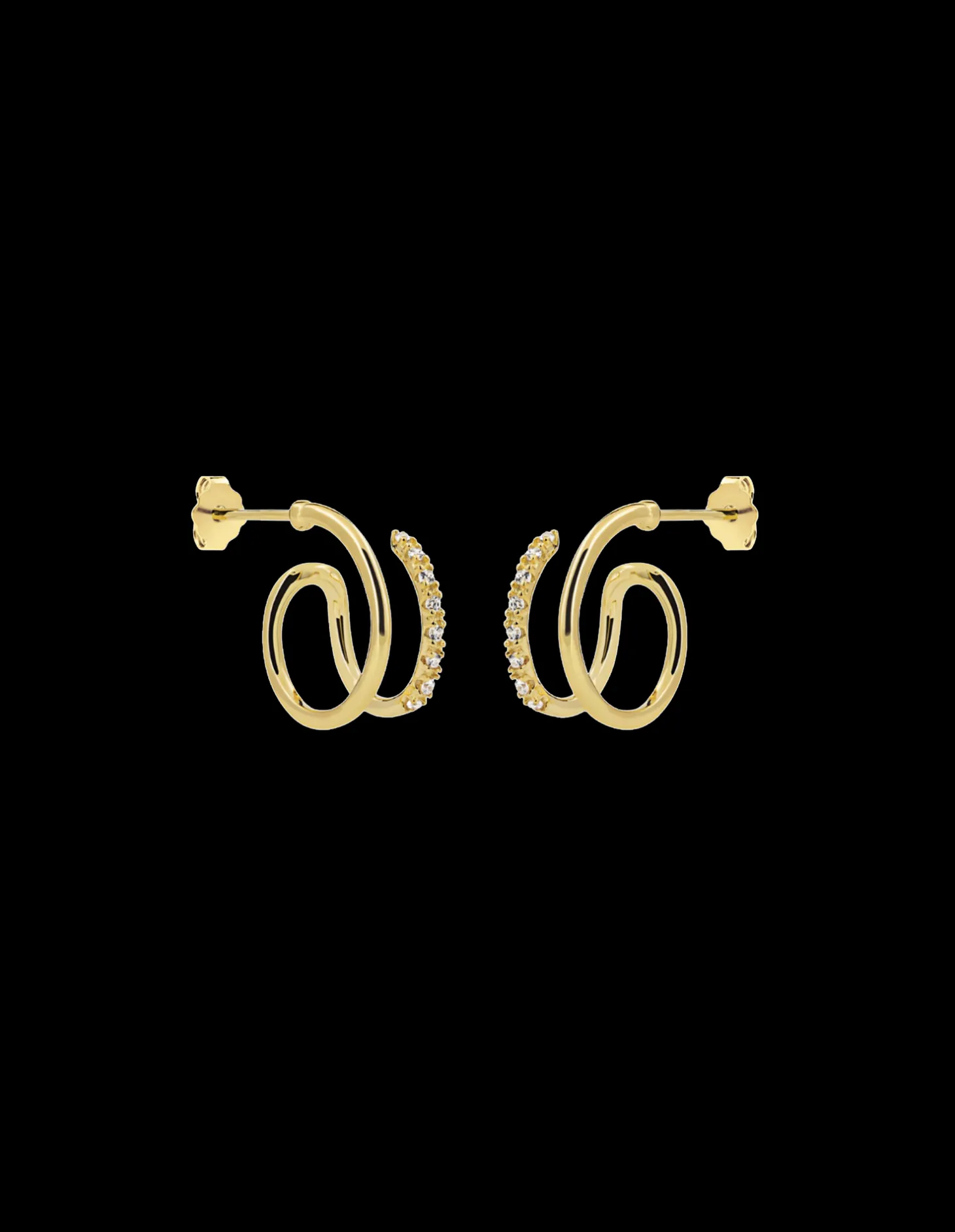 Double Swirl Øreringe